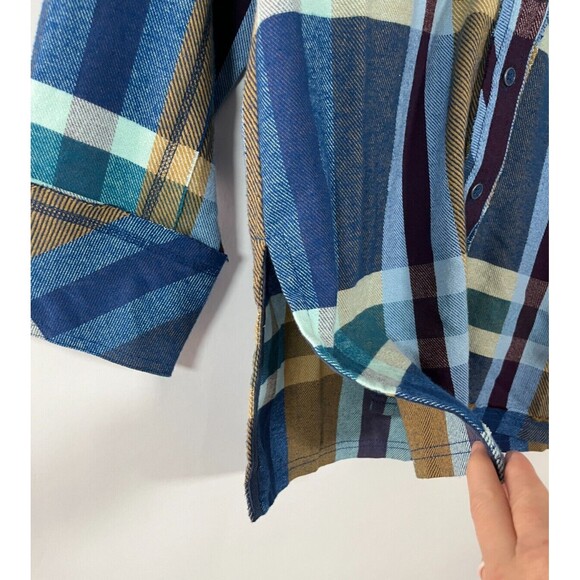 Free People We the Free So Long Summer Flannel‎ Plaid Top XS Oversized Layers - Picture 12 of 14